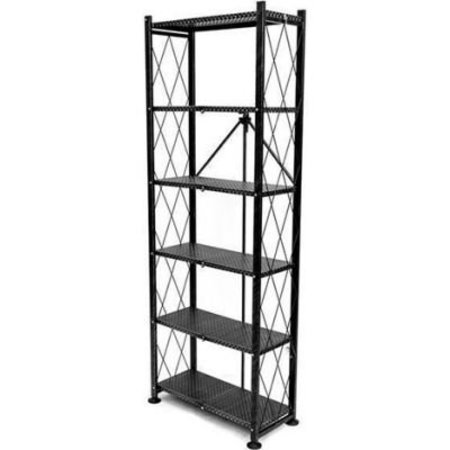 ORIGAMI RACK Origami RB-OTM-BLACK 6 tier Bookshelf 24"L x 10-3/5"W x 65"H Black RB-OTM-BLACK